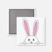 Aimant Cute Clipart Rabbit Peaking Cute Animaux Bunny Art (Recto/Verso)