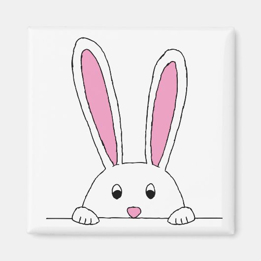 Aimant Cute Clipart Rabbit Peaking Cute Animaux Bunny Art (Devant)