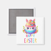 Aimant Cute, coloré lapin d'oeuf de Pâques (Recto/Verso)