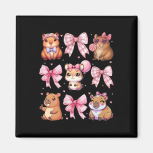 Aimant Cute Coquette Bow Capyra Pyjamas Pjs Vêtements Fil