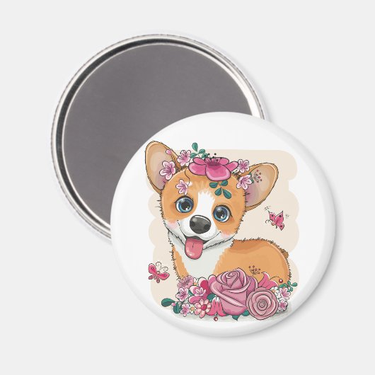 Aimant Cute Corgi (Recto/Verso)