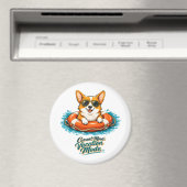 Aimant Cute Corgi "Vacation Mode" Summer Design (In Situ (Lave-vaisselle))