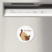 Aimant Cute Country Style Chat Jaune Nouveau bébé (In Situ (Lave-vaisselle))