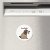 Aimant Cute Country Style En vichy Chien Nouveau bébé (In Situ (Lave-vaisselle))