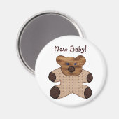 Aimant Cute Country Style Teddy Bear Nouveau bébé (Recto/Verso)