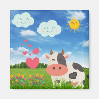 Aimant Cute Cow Cartoon