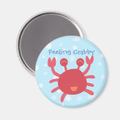 Aimant Cute Crabe Rouge Sentent Crabby Pun (Recto/Verso)