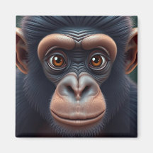 Cute Crazy Funny Chimpanzé Anime Portrait