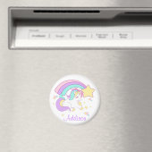Aimant Cute Custom Personalized Magical Rainbow Unicorn (In Situ (Lave-vaisselle))