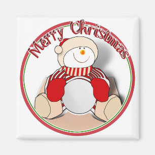 Aimant Cute Cutout Snowman - Joyeux Noël