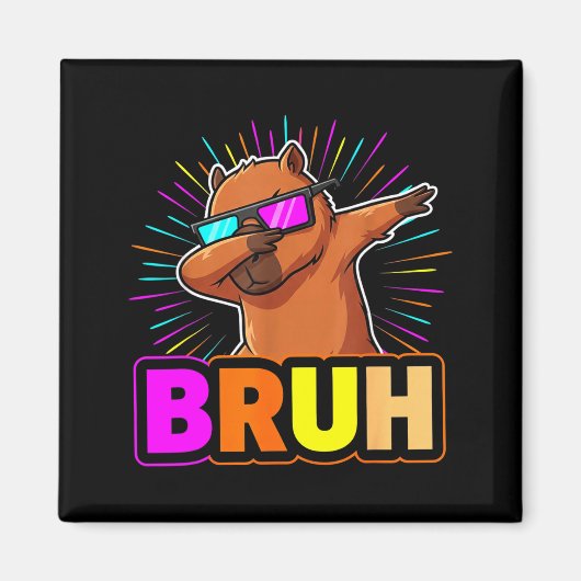 Aimant Cute Dabbing Capybara Funny Animal Meme Capy Lover (Devant)