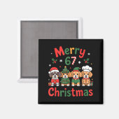 Aimant Cute Dachshund Christmas Design Funny Holiday Dog  (Recto/Verso)