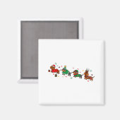 Aimant Cute Dachshund Christmas Parade Christmas (Recto/Verso)