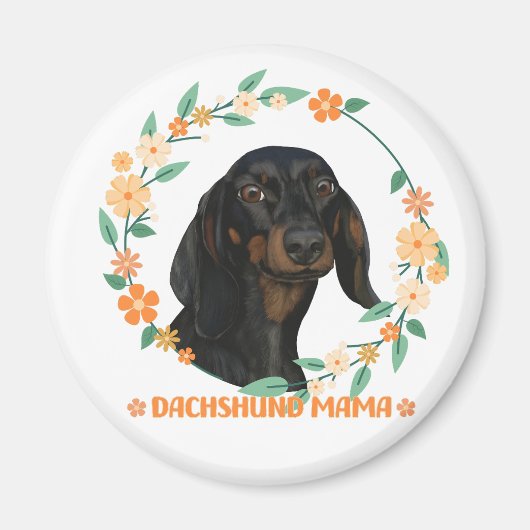 Aimant Cute Dachshund - Dachshund Mama (Devant)