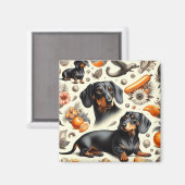 Aimant Cute Dachshund Motif (Recto/Verso)