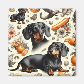 Aimant Cute Dachshund Motif (Devant)