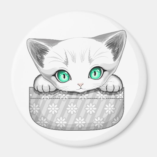 Aimant Cute de chat et pointe joueuse à partir d'une poch (Devant)