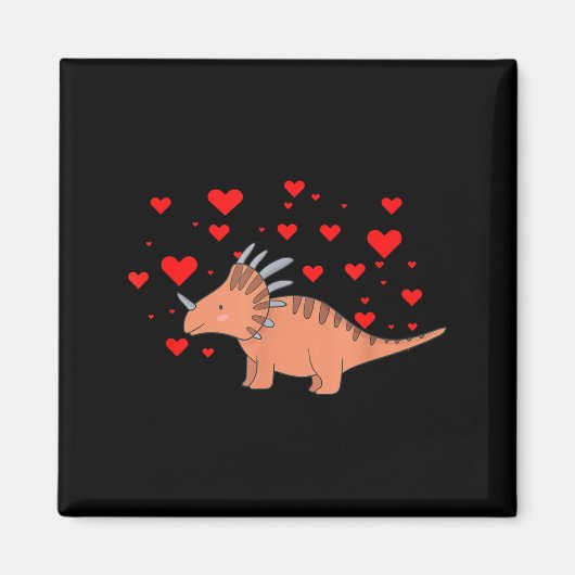 Aimant Cute Dinosaur Shirt For Valentines Day _ Tricerato (Devant)