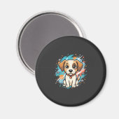 Aimant Cute Dog Paint Splash Vector Art_1 (Recto/Verso)