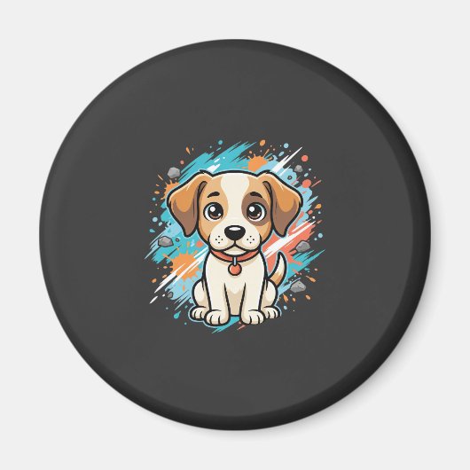 Aimant Cute Dog Paint Splash Vector Art_1 (Devant)
