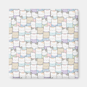 Aimant Cute Doodle Kitten Visages Motif