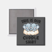 Aimant Cute Elephant Couple This Is Our Cuddle  (Recto/Verso)
