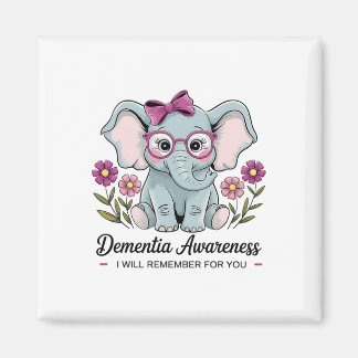 Aimant Cute Elephant Sensibilisation à la démence Je me s