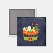 Aimant Cute et Déplaisante Halloween Cupcake avec un Big  (Recto/Verso)