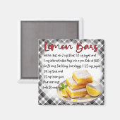 Aimant Cute Farmhouse Homemade Lemon Bars Baking Recipe (Recto/Verso)