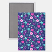 Aimant Cute floral pattern background (Recto/Verso)