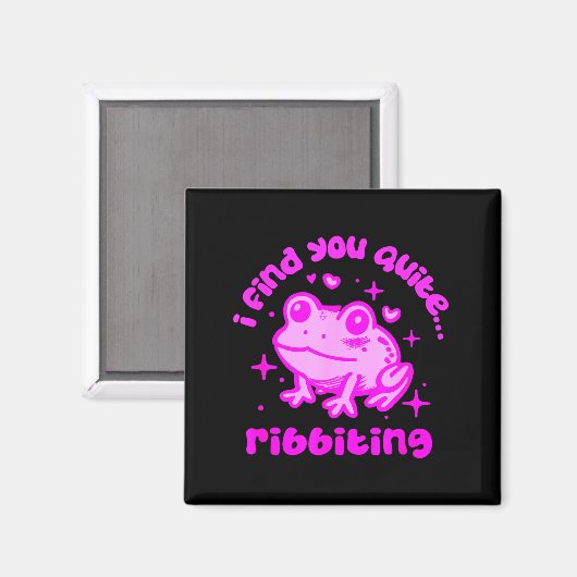 Aimant Cute Frog Pun Ribbiting Frog Lovers Quote Design (Recto/Verso)