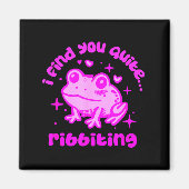 Aimant Cute Frog Pun Ribbiting Frog Lovers Quote Design (Devant)