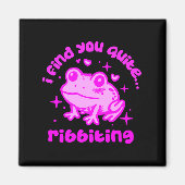 Aimant Cute Frog Pun Ribbiting Frog Lovers Quote Design P (Devant)