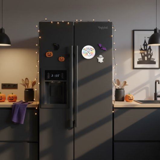 Aimant Cute Funny Fantôme coloré Aquarelle Frigo