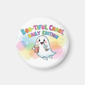 Aimant Cute Funny Fantôme coloré Aquarelle Frigo (Devant)