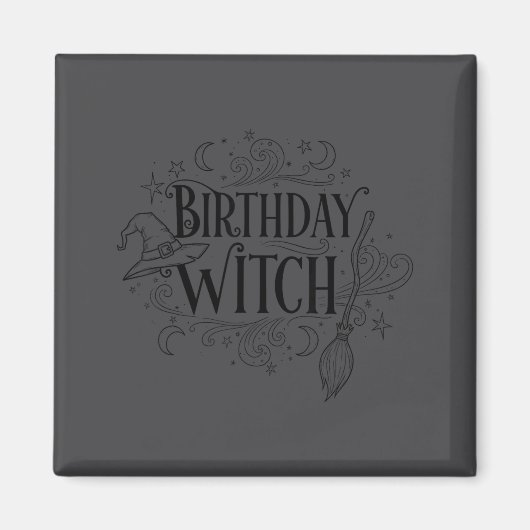 Aimant Cute Funny Witch Witchy Birthday Witches Happy Wom (Devant)