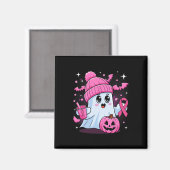 Aimant Cute Ghost Boire Café Halloween Ghost Breast (Recto/Verso)
