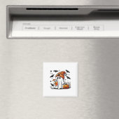Aimant Cute Ghost Boire Café Halloween Ghost Ice Cof (In Situ (Lave-vaisselle))