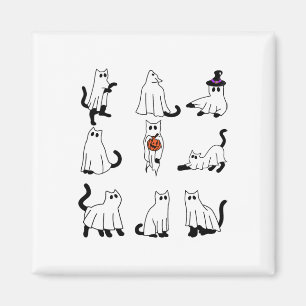 Aimant Cute Ghost Chat Funny Halloween Costumes de tenue 