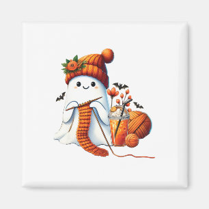 Aimant Cute Ghost Crochet Tricot Amateurs Halloween Café