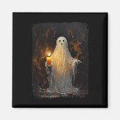 Aimant Cute Ghost Holding bougie Fun Halloween Gothique V (Devant)
