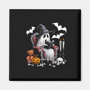 Aimant Cute Ghost Livres Halloween Teacher Ghost Lecture
