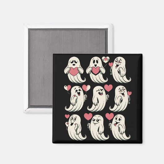 Aimant Cute Ghost Lover Coeur Valentines Jour Drôle Coupl (Recto/Verso)