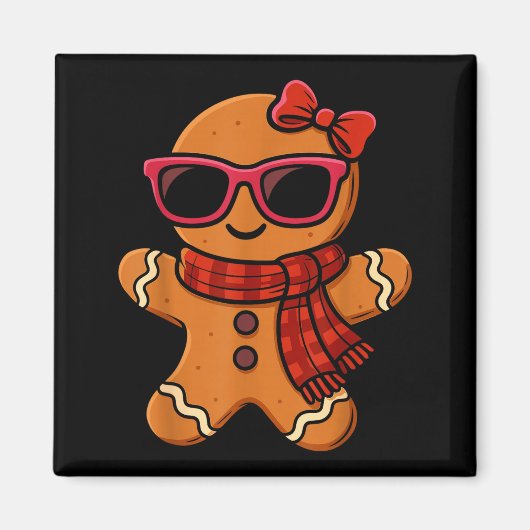 Aimant Cute Gingerbread Christmas For Women Girls Xmas  (Devant)