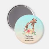 Aimant Cute Giraffe Aquarelle Maman & Baby shower (Recto/Verso)