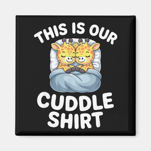 Aimant Cute Giraffe Couple This Is Our Cuddle (Devant)