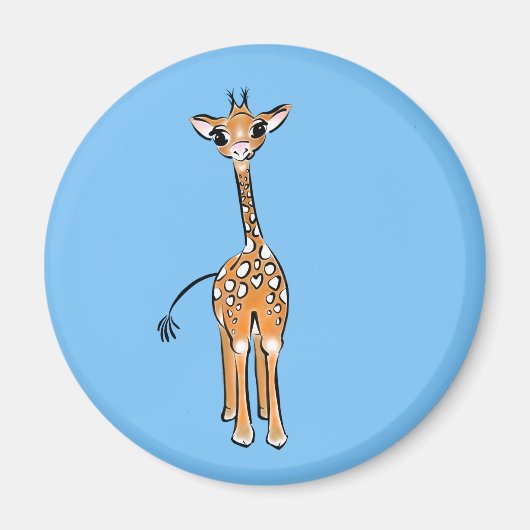 Aimant Cute Giraffe drawing, safari animals (Devant)