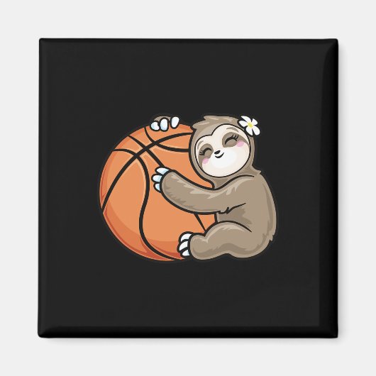 Aimant Cute Girl Loth Sloth Basketball (Devant)