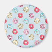 Aimant Cute Glazed Doughnut Pattern Light Blue (Devant)
