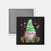 Aimant Cute Gnome Christmas Pajamas Matching Family Group (Recto/Verso)